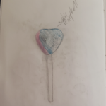 light blue and light pink lollipop